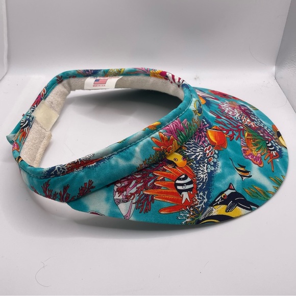 Triangle Headwear Aquatic Pattern Visor Made In USA All Over Print Fish Species - Picture 3 of 5